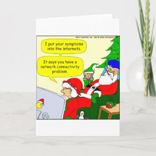 x36 santas symptoms cartoon holiday card