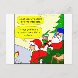 x36 santas symptoms cartoon holiday postcard