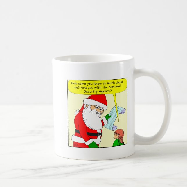 x43 santa works for NSA cartoon Coffee Mug (Right)