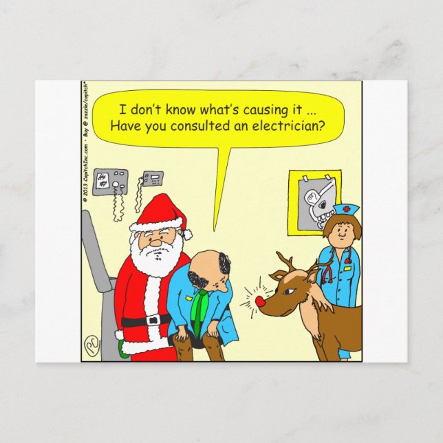 x48 consult an electrician cartoon postcard (Front)