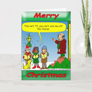 x54 Christmas singing critics Holiday Card