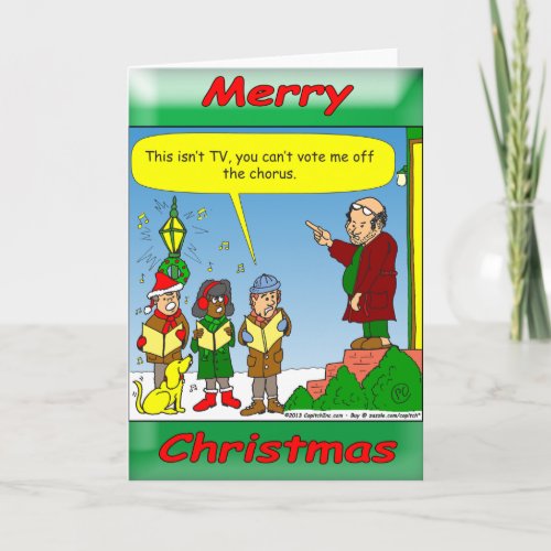 x54 Christmas singing critics Holiday Card