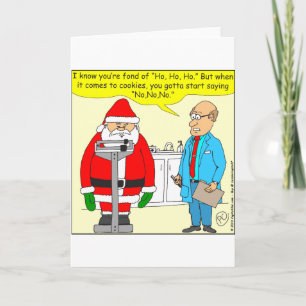 x63 santa say no no no to cookies cartoon holiday card