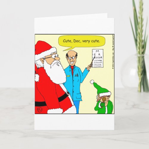 x80 cute eye doctor chart cartoon holiday card