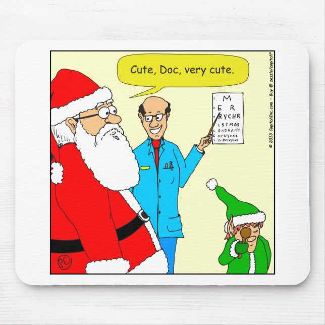 x80 cute eye doctor chart cartoon mouse pad (Front)