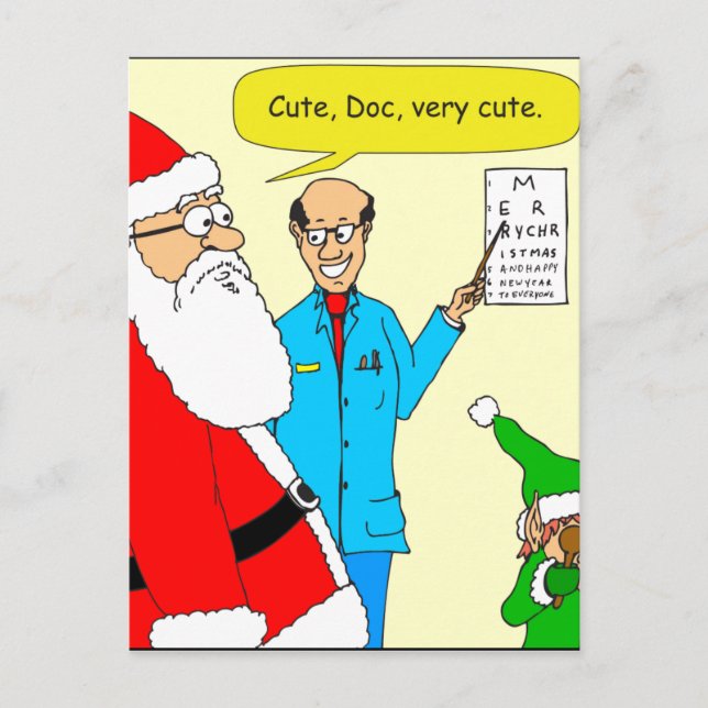x80 cute eye doctor chart cartoon postcard (Front)