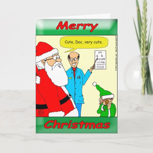 x80 Santa goes to the eye doctor Holiday Card