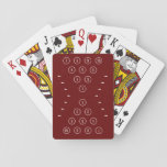 &quot;x&quot; 10 Pin Bowling Pattern Dark Red &amp; White Playing Cards at Zazzle