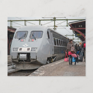 X - 2000 at Sundsvall. Speed passenger train Postcard