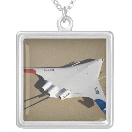 X_48B Blended Wing Body unmanned aerial vehicle 2 Silver Plated Necklace