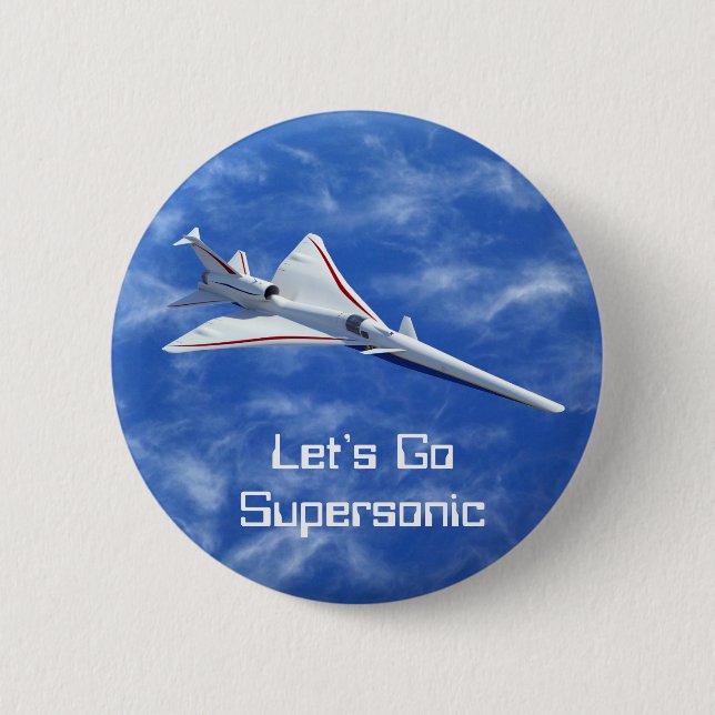X-59 Low Boom Supersonic Jet Aircraft Button (Front)