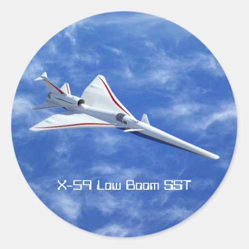 X_59 Low Boom Supersonic Jet Aircraft Classic Round Sticker