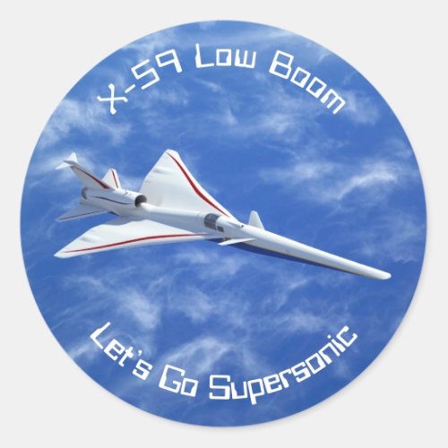 X_59 Low Boom Supersonic Jet Aircraft Classic Round Sticker