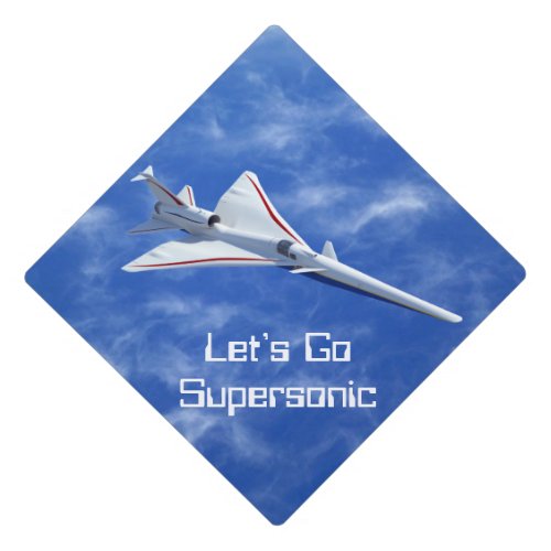 X_59 Low Boom Supersonic Jet Aircraft Graduation Cap Topper