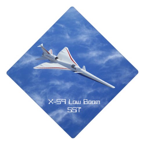 X_59 Low Boom Supersonic Jet Aircraft Graduation Cap Topper