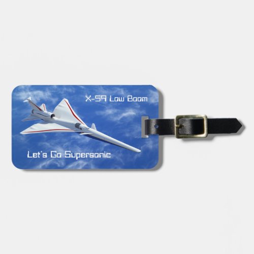 X_59 Low Boom Supersonic Jet Aircraft Luggage Tag