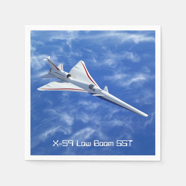 X-59 Low Boom Supersonic Jet Aircraft Napkins (Front)