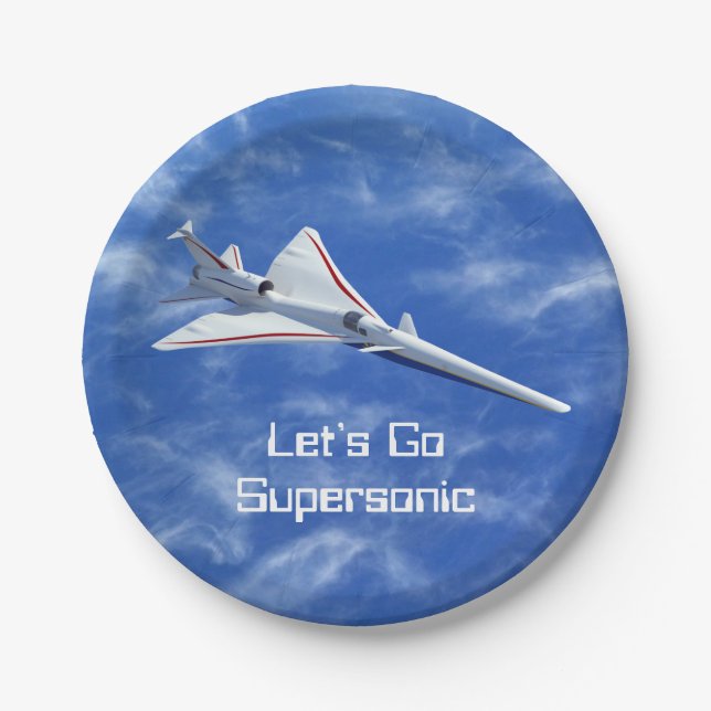 X-59 Low Boom Supersonic Jet Aircraft Paper Plates (Front)