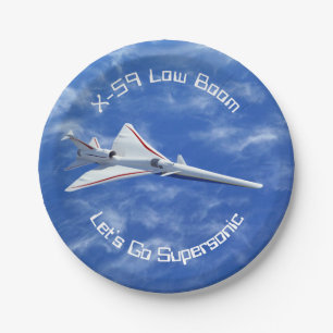 X-59 Low Boom Supersonic Jet Aircraft Paper Plates