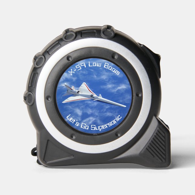X-59 Low Boom Supersonic Jet Aircraft Tape Measure (Front)