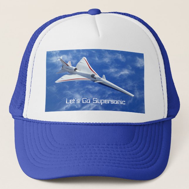 X-59 Low Boom Supersonic Jet Aircraft Trucker Hat (Front)