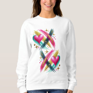 X and hearts vibrant pink sweatshirt