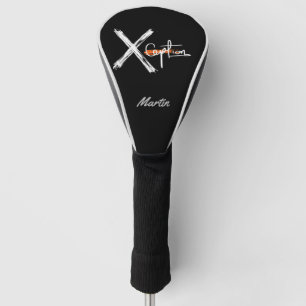 X Ception Cool Black and White Custom Name Golf Head Cover