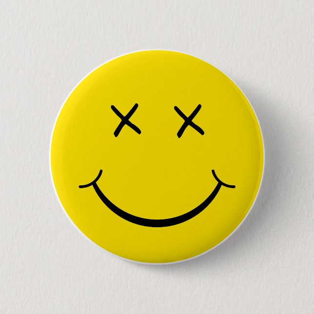 X Eye Face Pinback Button (Front)
