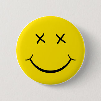 X Eye Face Pinback Button