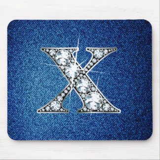 X Faux-"Diamond Bling" on Denim Mousepad