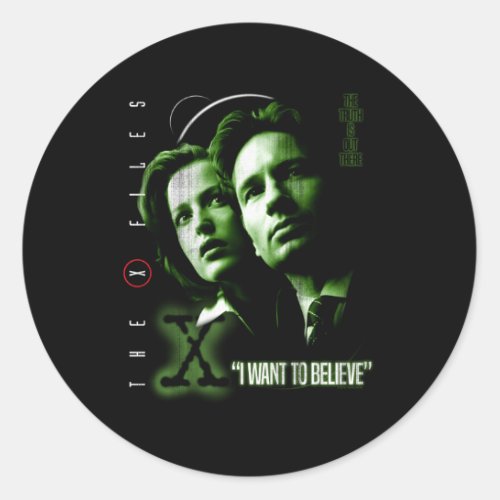 X_Files I Want To Believe Classic Round Sticker