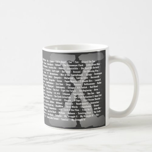 X_Files titles of Episodes and Movies Mug