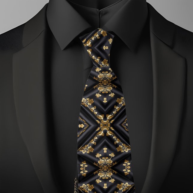 X Gold on Black Neck Tie (Creator Uploaded)