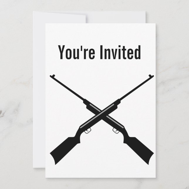 X guns rifle invite card (Front)