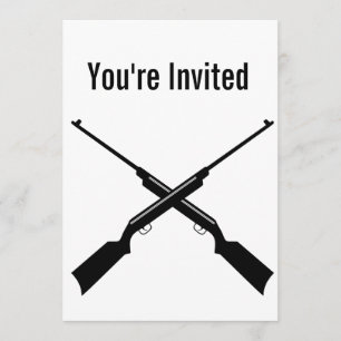 X guns rifle invite card