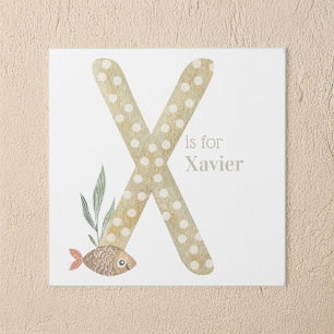 X is for Custom Name Animal Letter Art