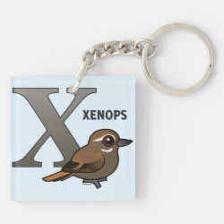 X is for Xenops Square Keychain (double-sided)