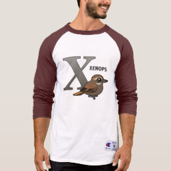 X is for Xenops Men's Champion Raglan 3/4 Sleeve Shirt