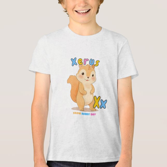 “X is for Xerus” Alphabet Tee – Grow Every Day (Front)