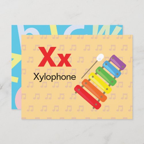 X is for Xylophone _ Alphabet Flash Card