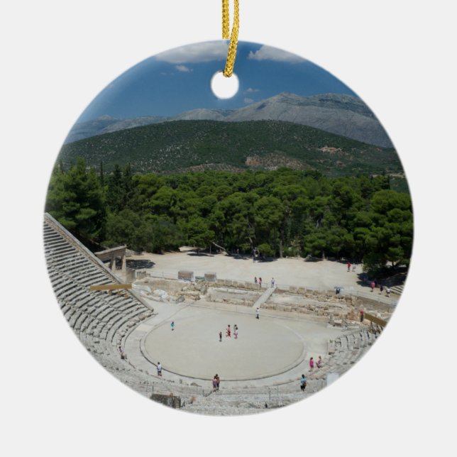 X.ITINERARIES: The Ancient Theater Ceramic Ornament (Front)