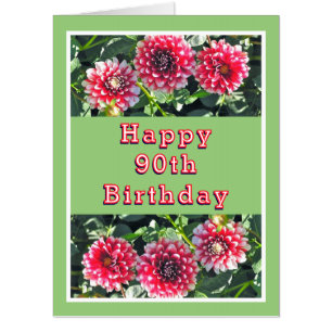 X-large 90th Birthday Tribute/floral/customizable Card