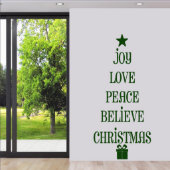 X-Large Christmas Tree Words Green Wall Decals (Front)