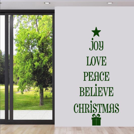 X-Large Christmas Tree Words Green Wall Decals (Front)