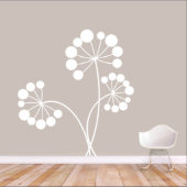 X-Large Dandelion Seeds & Stem White Wall Decal (Front)