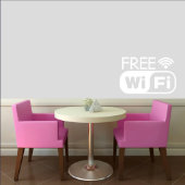X-Large Free Wifi White Wall Decal (Front)