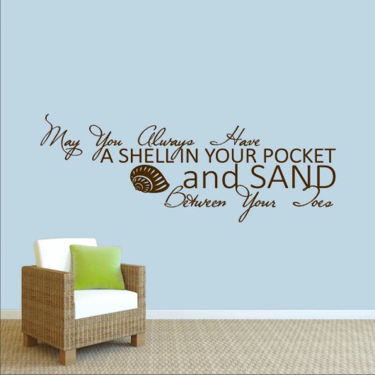 X-Large Shell In Your Pocket Mocha Wall Decal (Front)