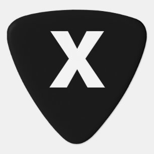 X letter, black guitar pick