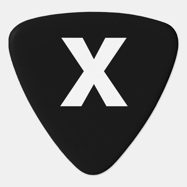 X letter, black guitar pick (Front)