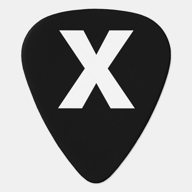 X letter, black  guitar pick (Front)